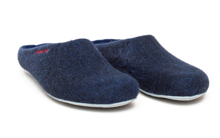 Gottstein Hausschuhe Magicfelt 701 (100% Wolle) mitternachtblau (Größe 43-46)